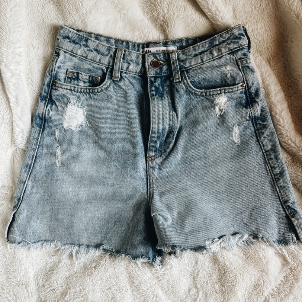 Zara high waisted jean short size 0
